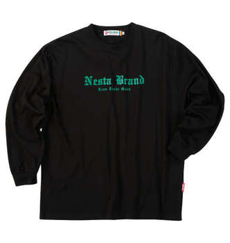 大きいサイズ NESTA BRAND 天竺長袖Tシャツ 3L 4L 5L 6L 8L ブラック ラッピング可 送料無料 即日発送-1
