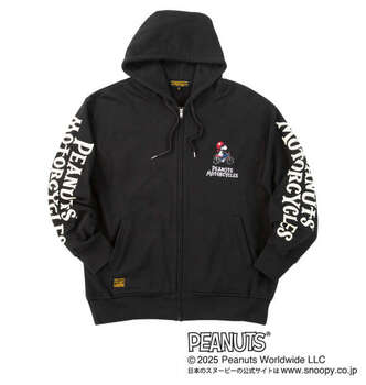 大きいサイズ FLAGSTAFF×PEANUTS スヌーピーコラボフルジップパーカー 3L 4L 5L 6L 8L ブラック ラッピング可 送料無料 即日発送-1