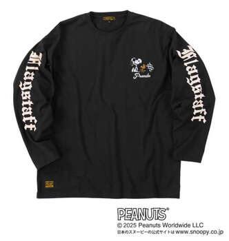 大きいサイズ FLAGSTAFF×PEANUTS スヌーピーコラボ長袖Tシャツ 3L 4L 5L 6L 8L ブラック ラッピング可 送料無料 即日発送-1