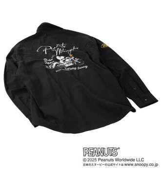大きいサイズ FLAGSTAFF×PEANUTS スヌーピーコラボリップストップ長袖シャツ 3L 4L 5L 6L 8L ブラック ラッピング可 送料無料 即日発送-3