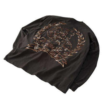 大きいサイズ in the attic ベアシルエット発泡箔プリント長袖Tシャツ 3L 4L 5L 6L チャコール ラッピング可 送料無料 即日発送-3