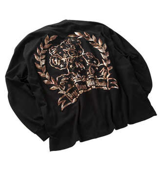 大きいサイズ in the attic ベアシルエット発泡箔プリント長袖Tシャツ 3L 4L 5L 6L ブラック ラッピング可 送料無料 即日発送-2