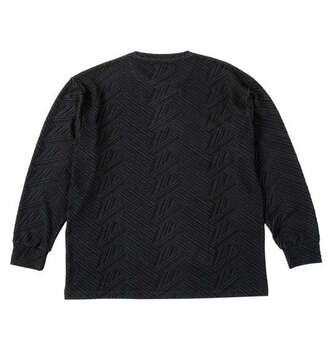 大きいサイズ in the attic ジャガード刺繍長袖Tシャツ 3L 4L 5L 6L ブラック ラッピング可 送料無料 即日発送-1