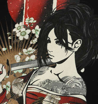 大きいサイズ 絡繰魂抜刀娘 妃那フルジップパーカー 3L 4L 5L 6L ブラック ラッピング可 送料無料 即日発送-3