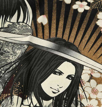 大きいサイズ 絡繰魂抜刀娘 凛&葵長袖Tシャツ 3L 4L 5L 6L ブラック ラッピング可 送料無料 即日発送-3