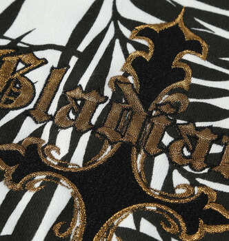 大きいサイズ GLADIATE 刺繍裏毛フルジップパーカー 3L 4L 5L 6L ホワイト×ブラック ラッピング可 送料無料 即日発送-3