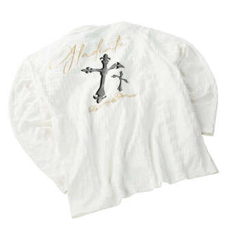 大きいサイズ GLADIATE 刺繍ブロックジャガード長袖VネックTシャツ 3L 4L 5L 6L ホワイト ラッピング可 送料無料 即日発送-4