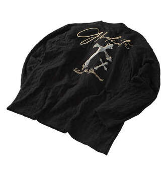 大きいサイズ GLADIATE 刺繍ブロックジャガード長袖VネックTシャツ 3L 4L 5L 6L ブラック ラッピング可 送料無料 即日発送-5