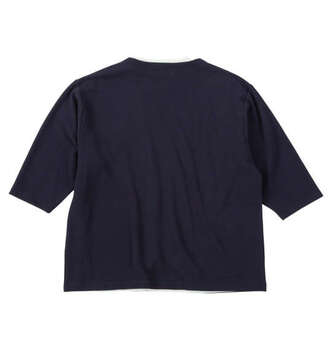 大きいサイズ COLLINS ふくれジャガードトッパー七分袖カーディガン+天竺半袖Tシャツ 3L 4L 5L 6L 8L ネイビー×ホワイト ラッピング可 送料無料 即日発送-1