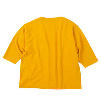 大きいサイズ COLLINS ふくれジャガードトッパー七分袖カーディガン+天竺半袖Tシャツ 3L 4L 5L 6L 8L マスタード×ホワイト ラッピング可 送料無料 即日発送-1