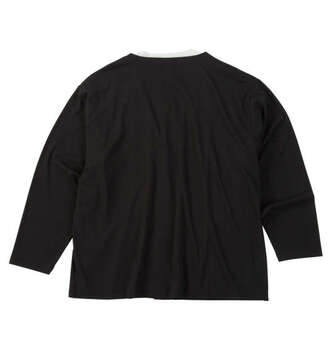 大きいサイズ COLLINS ミニワッフル長袖カーディガン+天竺半袖Tシャツ 3L 4L 5L 6L 8L ブラック×ホワイト ラッピング可 送料無料 即日発送-1