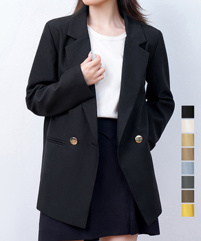 ダブルボタンテーラードジャケットミドル丈 送料無料 即日発送-0