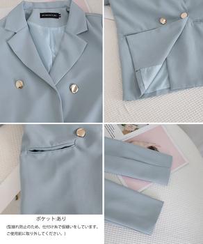 ダブルボタンテーラードジャケットミドル丈 送料無料 即日発送-9