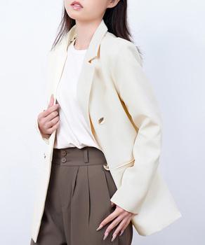 ダブルボタンテーラードジャケットミドル丈 送料無料 即日発送-3