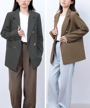 ダブルボタンテーラードジャケットミドル丈 送料無料 即日発送-6