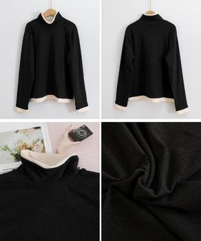 ハイネックトップス レイヤード風 長袖T 送料無料 即日発送-9