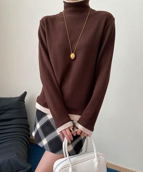 ハイネックトップス レイヤード風 長袖T 送料無料 即日発送-6