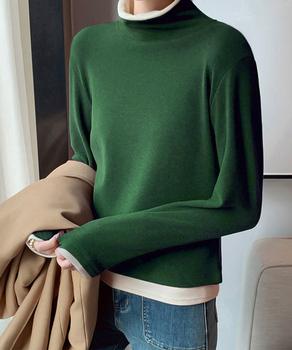 ハイネックトップス レイヤード風 長袖T 送料無料 即日発送-7