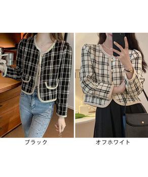 ツイードジャケット ライトアウター 送料無料 即日発送-1