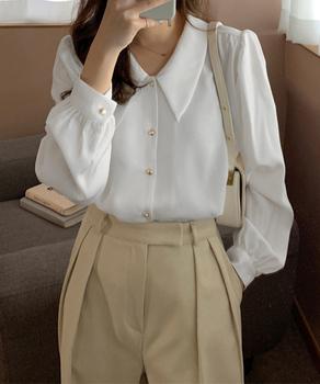 シャツブラウス ゴールドボタン ブラウス 送料無料 即日発送-4