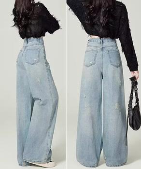 ダメージデニムパンツ ワイドレッグデニム 送料無料 即日発送-3