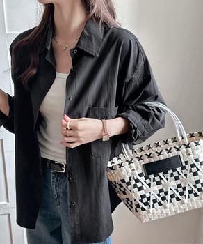 シャツレディースオーバーサイズ長袖シャツ 送料無料 即日発送-2