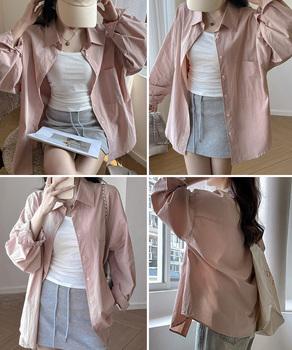 シャツレディースオーバーサイズ長袖シャツ 送料無料 即日発送-4