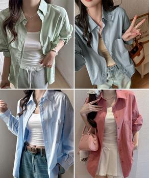 シャツレディースオーバーサイズ長袖シャツ 送料無料 即日発送-5