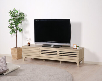 TV台 ライン 幅150cm ミディアムブラウン ナチュラル 収納 送料無料-12