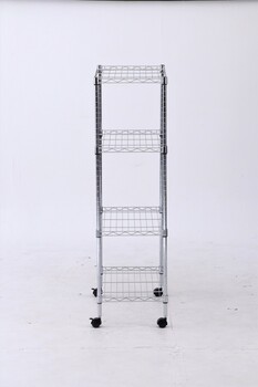 メタルマルチシェルフ 4段 幅60cm クロム MS 635124CR 送料無料-2