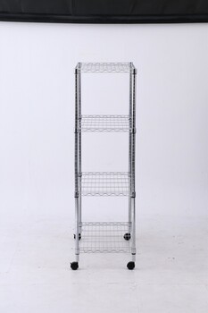 メタルマルチシェルフ 4段 幅90cm クロム MS 945154CR 送料無料-5