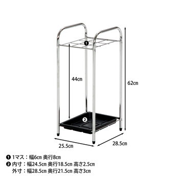 クロム傘立て 9マス シンプルなデザインの傘たて 送料無料-8