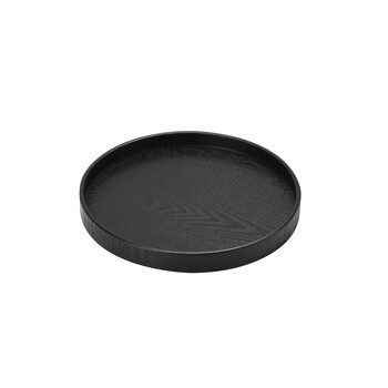 木製 丸盆 ナチュラル　黒 7寸 送料無料-1