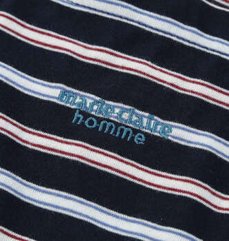 大きいサイズ marie claire homme 天竺ボーダーTシャツセット 3L 4L 5L 6L 8L ネイビー ラッピング可 送料無料 即日発送-3