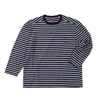 大きいサイズ marie claire homme 天竺ボーダーTシャツセット 3L 4L 5L 6L 8L ネイビー ラッピング可 送料無料 即日発送-5