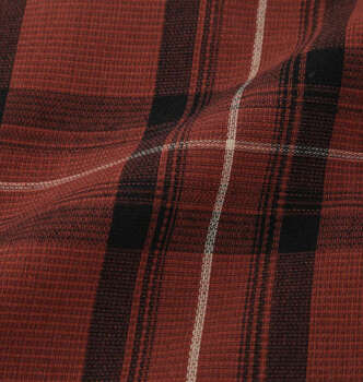 大きいサイズ marie claire homme 畳織チェック長袖パジャマ 3L 4L 5L 6L 8L オレンジ ラッピング可 送料無料 即日発送-2