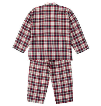 大きいサイズ marie claire homme ワッフルチェック長袖パジャマ 3L 4L 5L 6L 8L レッド ラッピング可 送料無料 即日発送-1