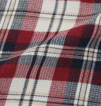 大きいサイズ marie claire homme ワッフルチェック長袖パジャマ 3L 4L 5L 6L 8L レッド ラッピング可 送料無料 即日発送-2