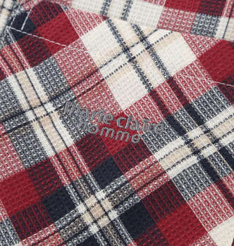 大きいサイズ marie claire homme ワッフルチェック長袖パジャマ 3L 4L 5L 6L 8L レッド ラッピング可 送料無料 即日発送-3