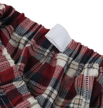 大きいサイズ marie claire homme ワッフルチェック長袖パジャマ 3L 4L 5L 6L 8L レッド ラッピング可 送料無料 即日発送-4