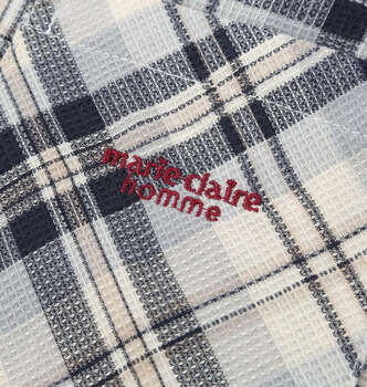 大きいサイズ marie claire homme ワッフルチェック長袖パジャマ 3L 4L 5L 6L 8L ネイビー ラッピング可 送料無料 即日発送-3