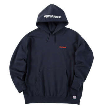 大きいサイズ BEN DAVIS レーベル刺繍プルパーカー 3L 4L 5L 6L ネイビー ラッピング可 送料無料 即日発送-1