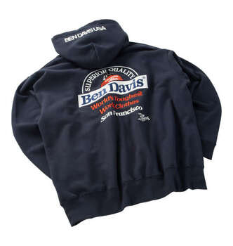 大きいサイズ BEN DAVIS レーベル刺繍プルパーカー 3L 4L 5L 6L ネイビー ラッピング可 送料無料 即日発送-2