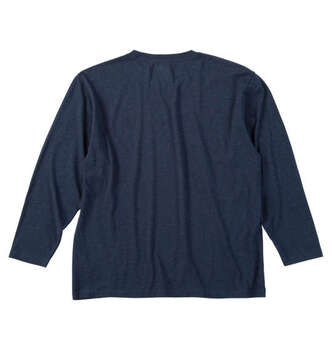 大きいサイズ Mc.S.P オーガニックコットンクルーネック長袖Tシャツ 3L 4L 5L 6L 7L 8L ネイビー杢 ラッピング可 送料無料 即日発送-1