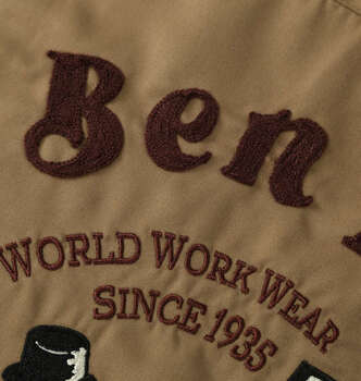 大きいサイズ BEN DAVIS 刺繍ツイルワークシャツ 3L 4L 5L 6L ベージュ ラッピング可 送料無料 即日発送-3