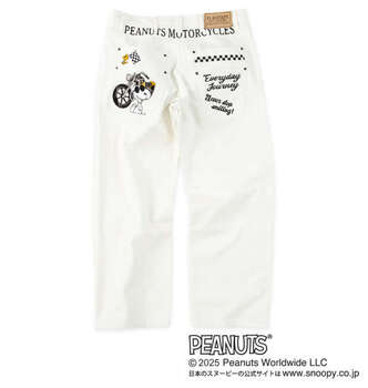 大きいサイズ FLAGSTAFF×PEANUTS スヌーピーコラボデニムパンツ 100 110 120 130 ホワイト ラッピング可 送料無料 即日発送-1