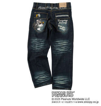 大きいサイズ FLAGSTAFF×PEANUTS スヌーピーコラボデニムパンツ 100 110 120 130 ネイビー ラッピング可 送料無料 即日発送-1