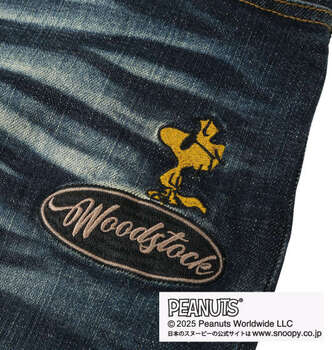 大きいサイズ FLAGSTAFF×PEANUTS スヌーピーコラボデニムパンツ 100 110 120 130 ネイビー ラッピング可 送料無料 即日発送-2