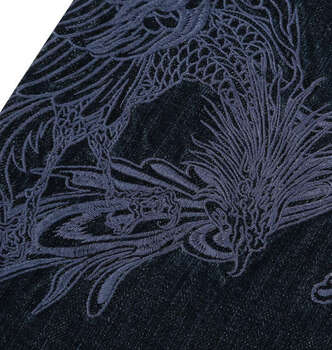 大きいサイズ 絡繰魂 鳳凰降臨デニムパンツ 100 110 120 130 ネイビー ラッピング可 送料無料 即日発送-3