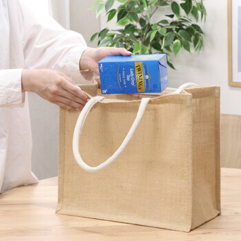 ジュートエコバッグ M 6個セット 送料無料-6